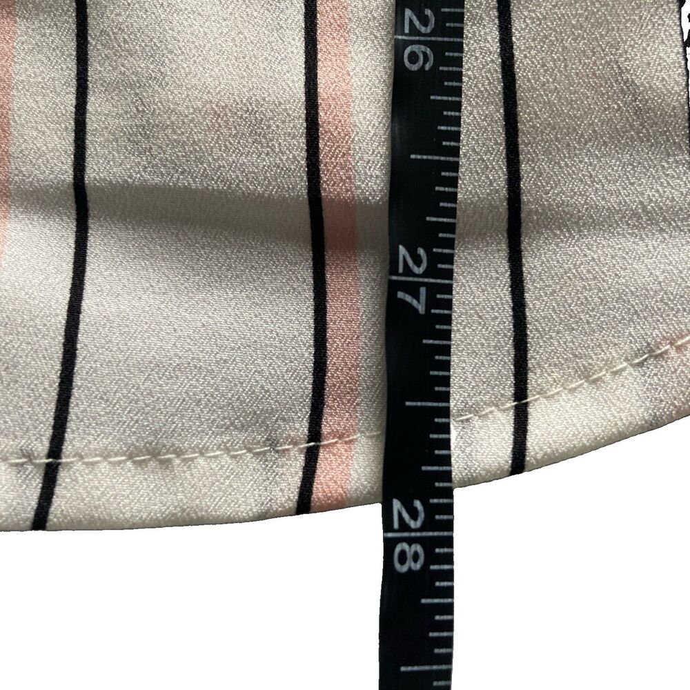 Roz & Ali Top XL Striped White Pink Flared Sleeves Lightweight Button Front - Picture 12 of 14